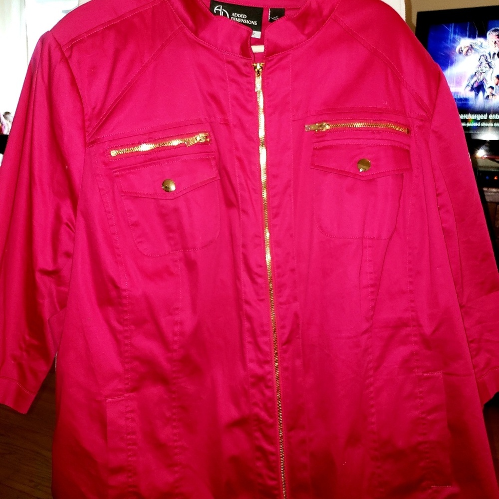 3X Hot Pink 3/4 Sleeve Catherines Jacket
